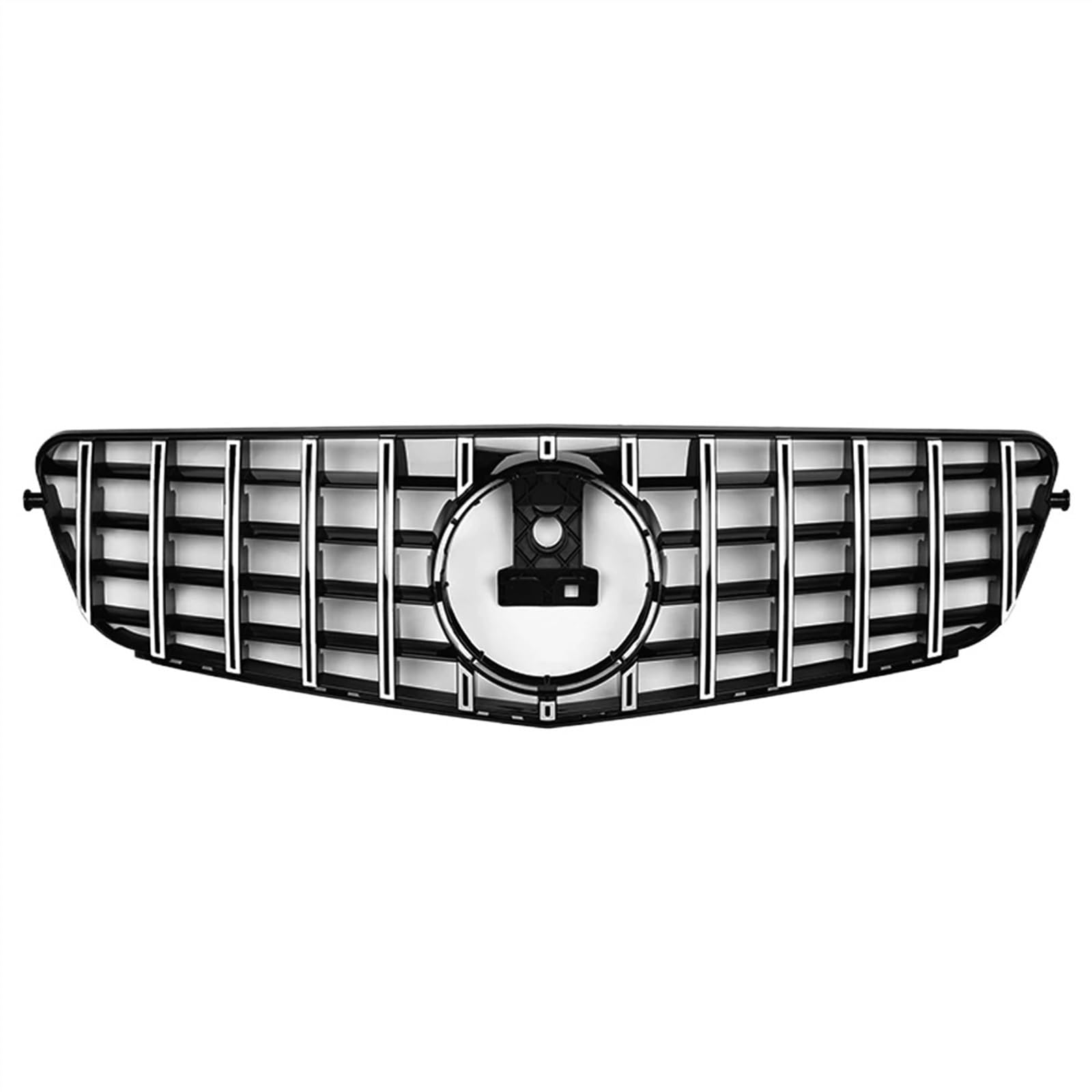 NIONGYN Auto Kühlergrill Kompatibel Mit Benz Für C-Klasse W204 C180 C200 C350 2008 2009 2010 2011 2012 2013 2014 Glänzend Schwarzer Frontgrill Im GTR-Stil(GTR-Silver) von NIONGYN