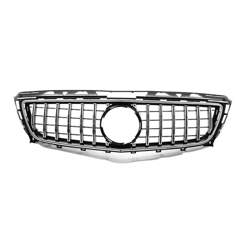 NIONGYN Auto Kühlergrill Kompatibel Mit Benz Für CLS-Klasse W218 C218 X218 CLS350 CLS500 CLS550 2011 2012 2013 2014 Auto-Oberstoßstangenhaube Mesh-Frontgrill Ersatz(Silver) von NIONGYN