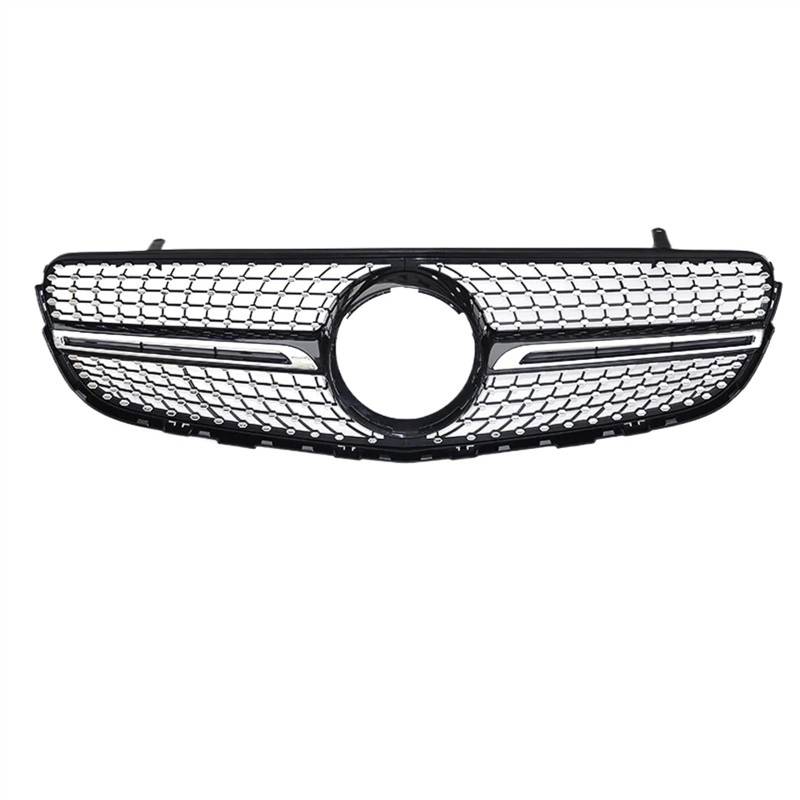 NIONGYN Auto Kühlergrill Kompatibel Mit Benz Für GLC X253 C253 260 300 2015 2016 2017 2018 2019 Auto-Frontgrill Auto-Frontkühlergrill Ersatzzubehör(Black,Without Hole) von NIONGYN