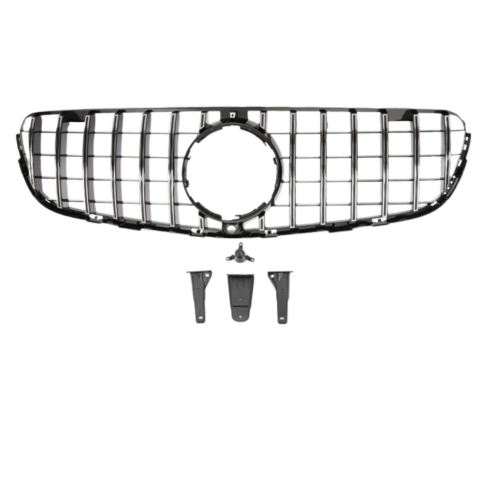 NIONGYN Auto Kühlergrill Kompatibel Mit Benz Für GLC X253 C253 350 400 500 2015 2016 2017 2018 2019 Stoßstangengitter Fronteinlassgitter Auto-Frontgrill Ersatz(Chrome) von NIONGYN