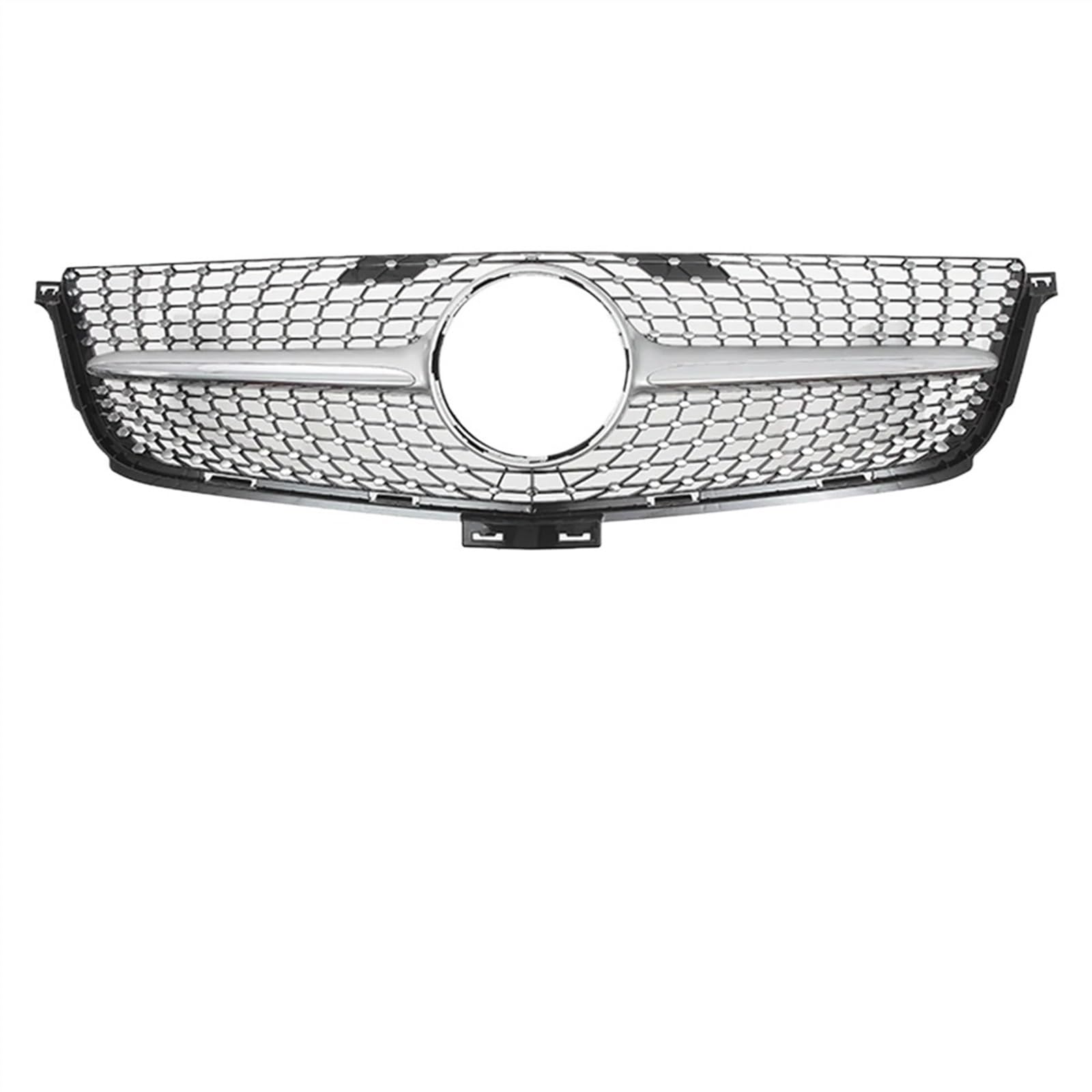 NIONGYN Auto Kühlergrill Kompatibel Mit Benz Für ML-Klasse W166 ML350 ML550 2012 2013 2014 2015 Stoßstangengitter Fronteinlassgitter Auto-Frontgrill Auto-Frontkühlergrill(Silver,Diamond) von NIONGYN