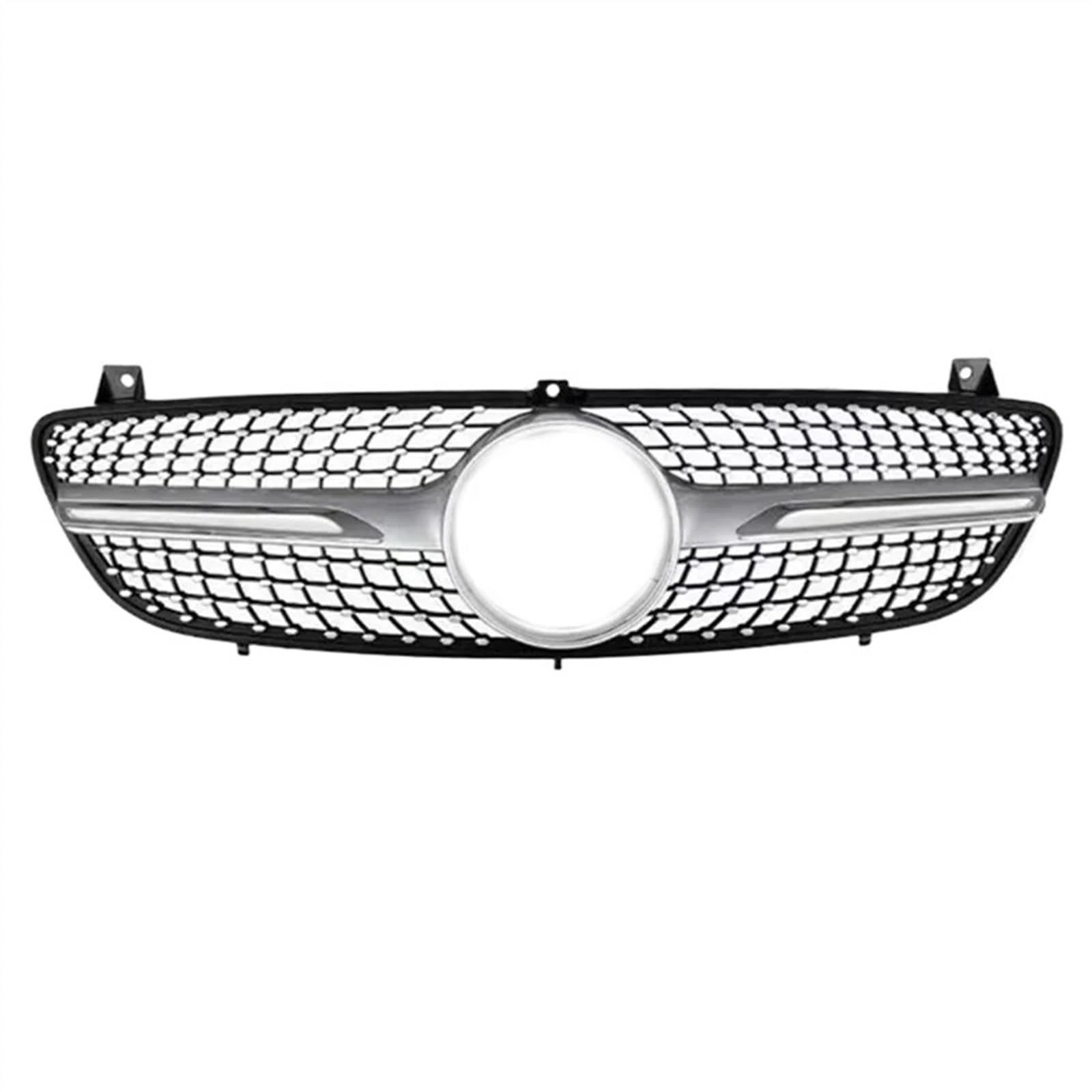 NIONGYN Auto Kühlergrill Kompatibel Mit Benz Für Viano W639 2006 2007 2008 2009 2010 2011 2012 2013 2014 Front Facelift Mittelgrill Stoßstangengrill Ersatz(Silver,2006-2010) von NIONGYN