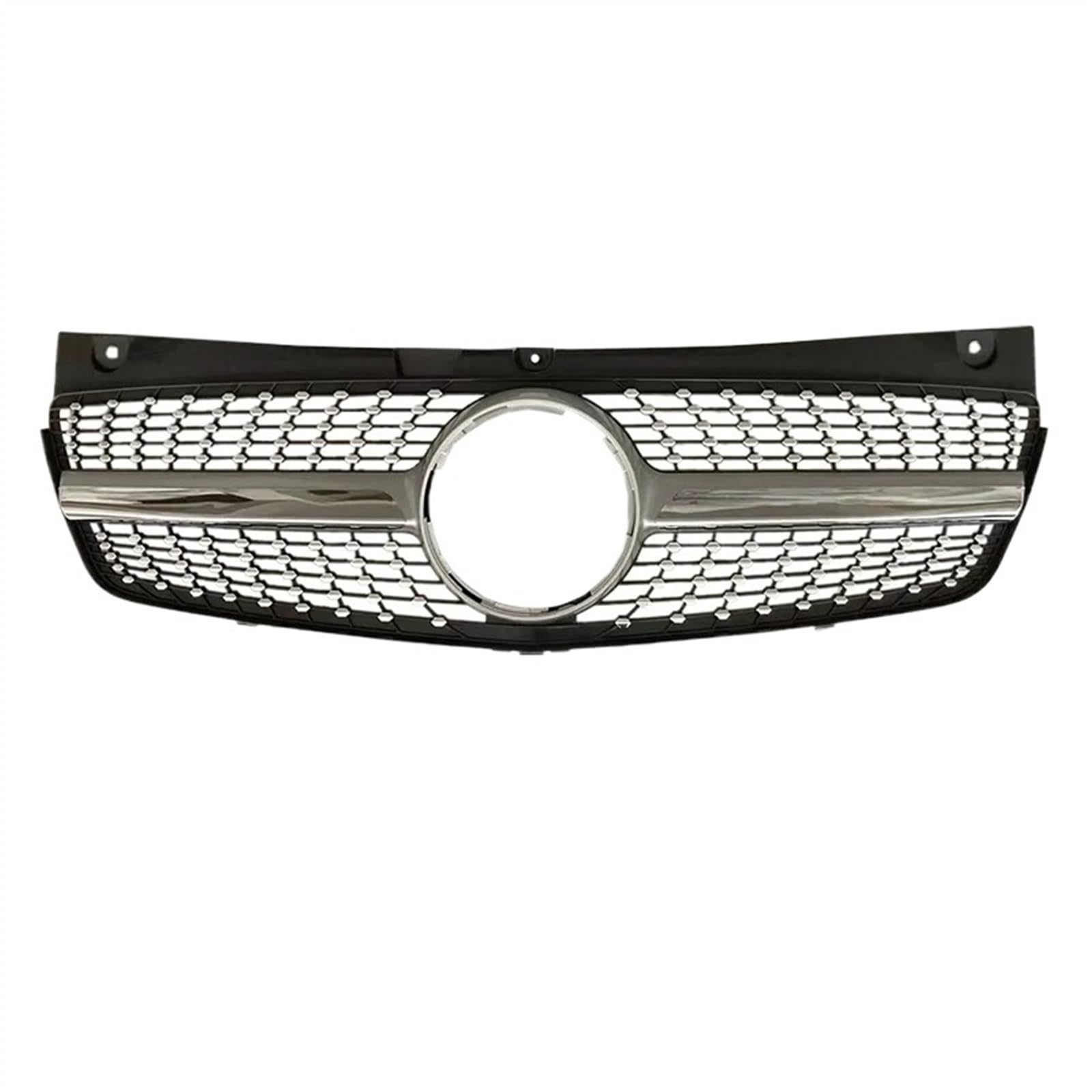 NIONGYN Auto Kühlergrill Kompatibel Mit Benz Für Viano W639 2006 2007 2008 2009 2010 2011 2012 2013 2014 Front Facelift Mittelgrill Stoßstangengrill Ersatz(Silver,2011-2014) von NIONGYN