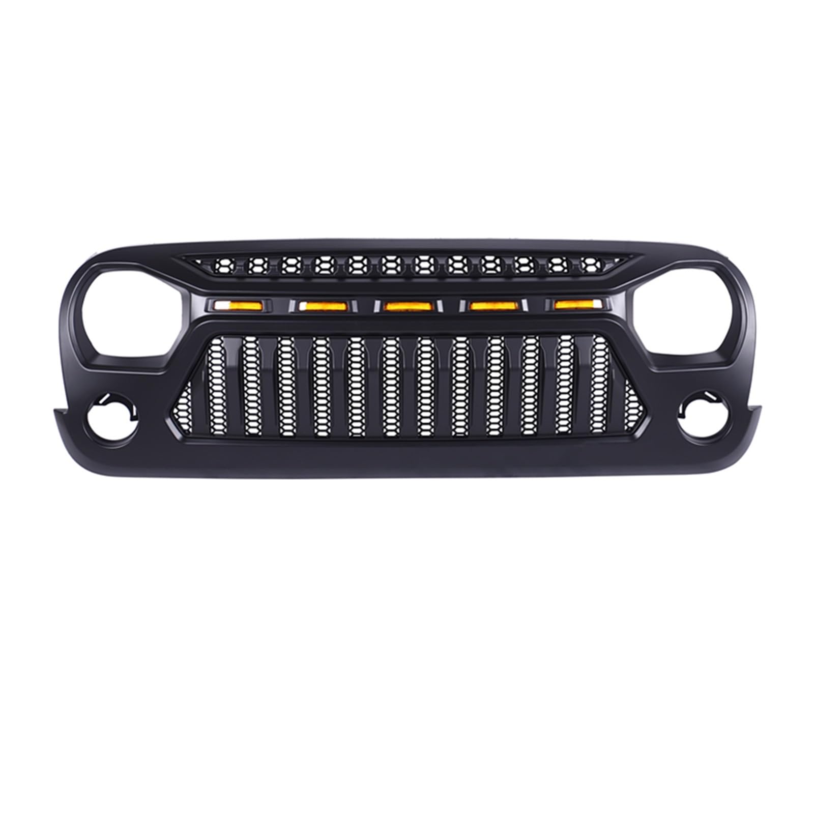 NIONGYN Auto Kühlergrill Kompatibel Mit Jeep Für Wrangler JK 2007 2008 2009 2010 2011 2012 2013 2014 2015 2016 2017 Kühlergrillschutz Fronthaubeneinsätze Mesh-Grill von NIONGYN