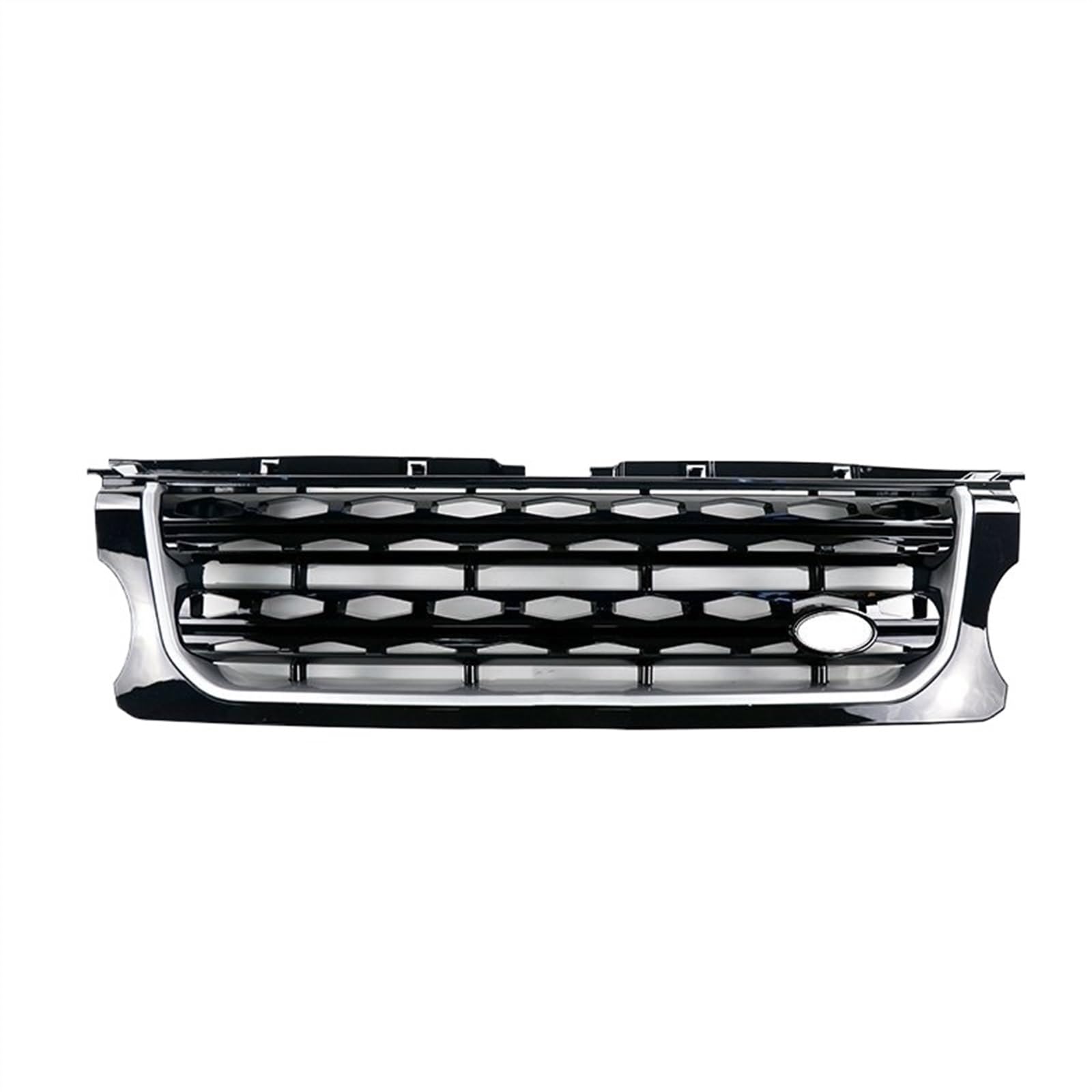 NIONGYN Auto Kühlergrill Kompatibel Mit Land Für Rover Für Discovery LR4 L319 2014 2015 2016 Frontstoßstange Mittelteil Styling Oberer Renngrill Autozubehör(Black Bars of Silver) von NIONGYN