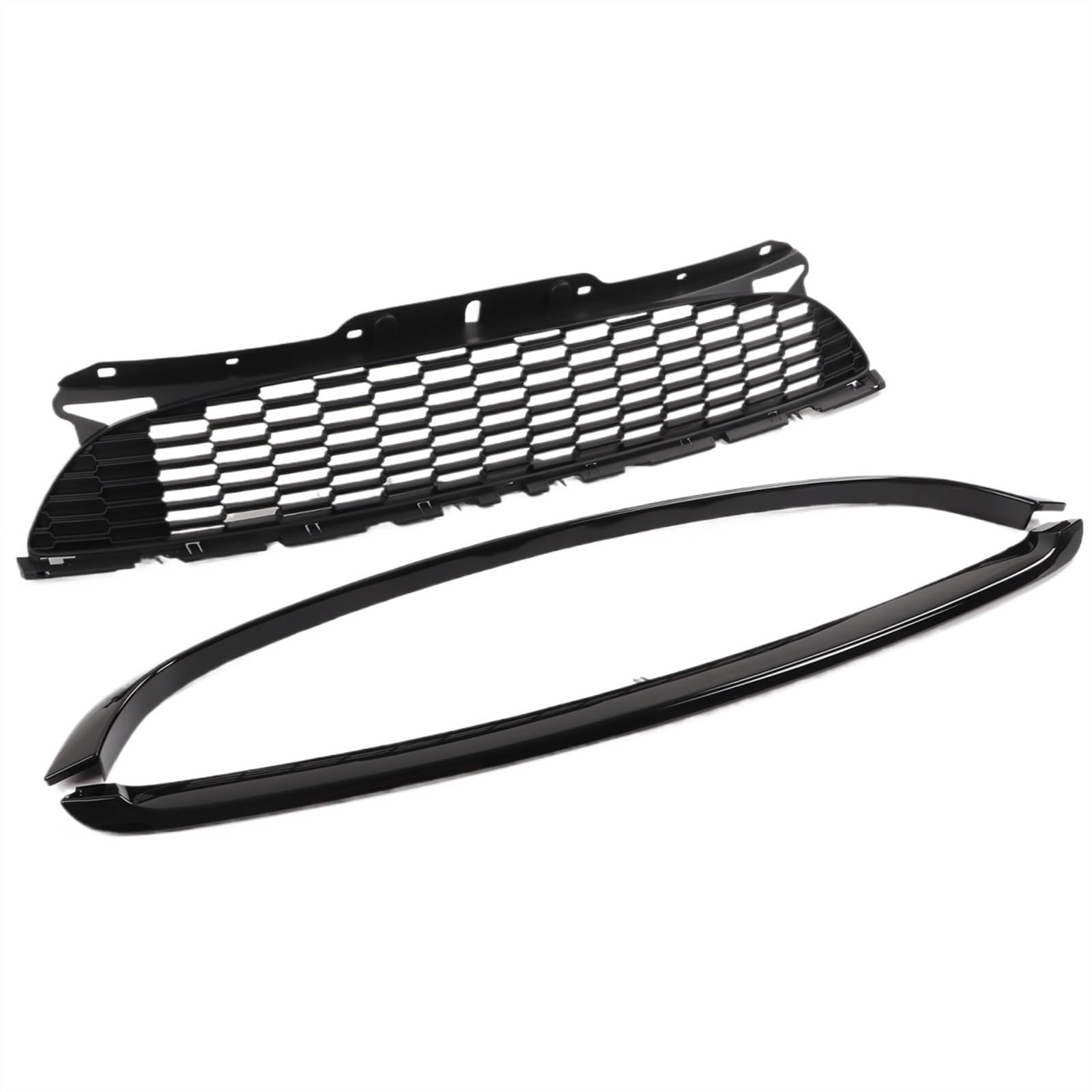 NIONGYN Auto Kühlergrill Kompatibel Mit Mini Für R55 S JCW 2008 2009 2010 2011 2012 2013 2014 R56 S JCW 2007 2008 2009 2010 2011 2012 2013 Front Hood Molding Grille von NIONGYN