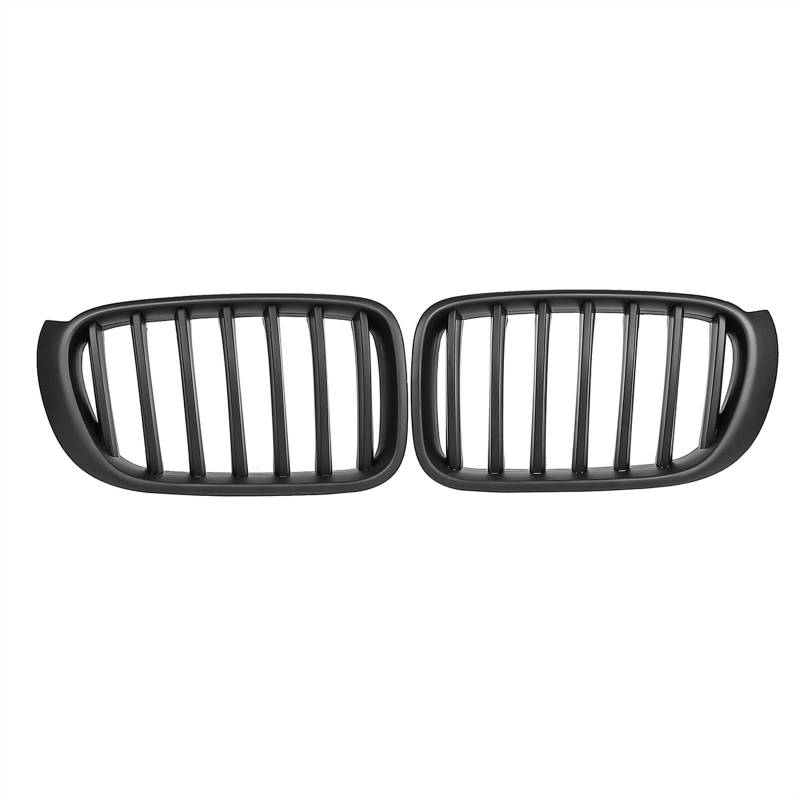 NIONGYN Auto Kühlergrill Kompatibel Mit X3 F25 X4 F26 2014 2015 2016 2017 Auto Front Nierengrill Grille Einzellamelle Ersatz Racing Stoßfänger Grills Ersatz(Matte Black) von NIONGYN