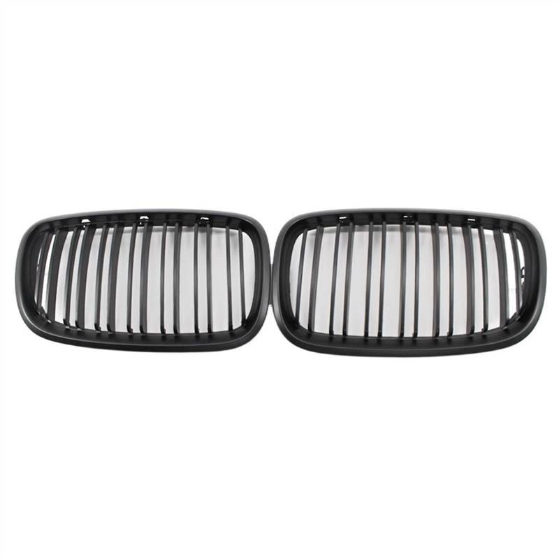 NIONGYN Auto Kühlergrill Kompatibel Mit X5 X6 E70 E71 2007 2008 2009 2010 2011 2012 2013 Mattschwarzer Doppellamellen-Nierengrill Frontgrill Frontstoßstangengrill(Matt Black) von NIONGYN