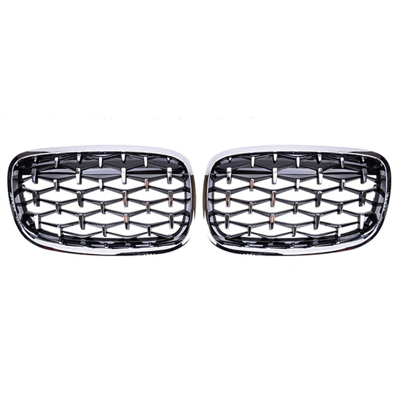 NIONGYN Auto Kühlergrill Kompatibel Mit X5 X6 E70 E71 E72 2007 2008 2009 2010 2011 2012 2013 Diamant-Chrom-Kühlergrill Nieren-Frontstoßstange Facelift-Grill Innen(Silver) von NIONGYN