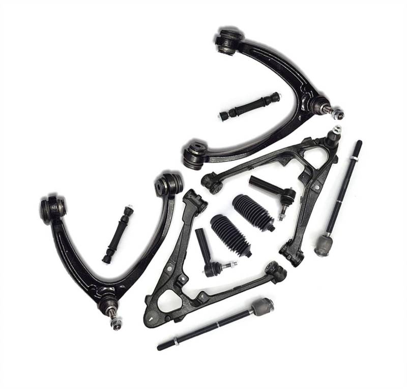 NIONGYN Auto Querlenker Kompatibel Mit Chevrolet Für Avalanche Für Tahoe 2007–2013 15096198 Vorderer Oberer Unterer Querlenker Spurstangenmanschetten Stabilisatorverbindungssatz 15096197 von NIONGYN