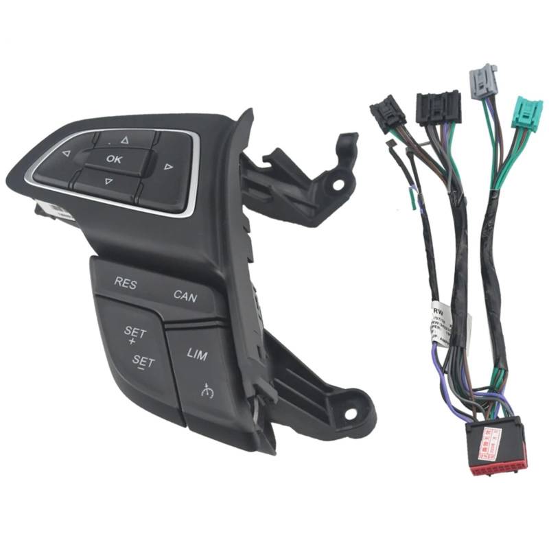 NIONGYN Kompatibel Mit Ford Für Focus 2015 2016 2017 Autozubehör Lenkrad Audio Cruise ControlSwitch Button(with LIM) von NIONGYN