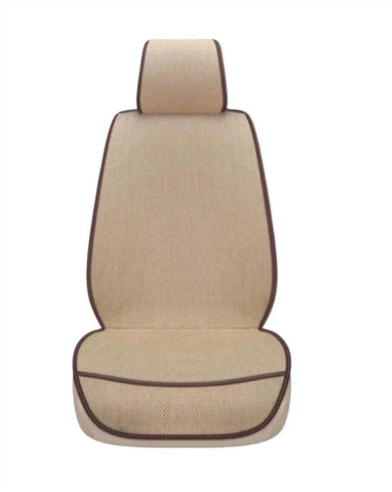 NIONGYN Set Autositzbezüge Autositz Four Seasons Universal-Sitzbezug-Matte Automobil-Innenraum-Autositz-Schutzpolster Auto-Vorder-/Rücksitzbezug(Beige,Front) von NIONGYN