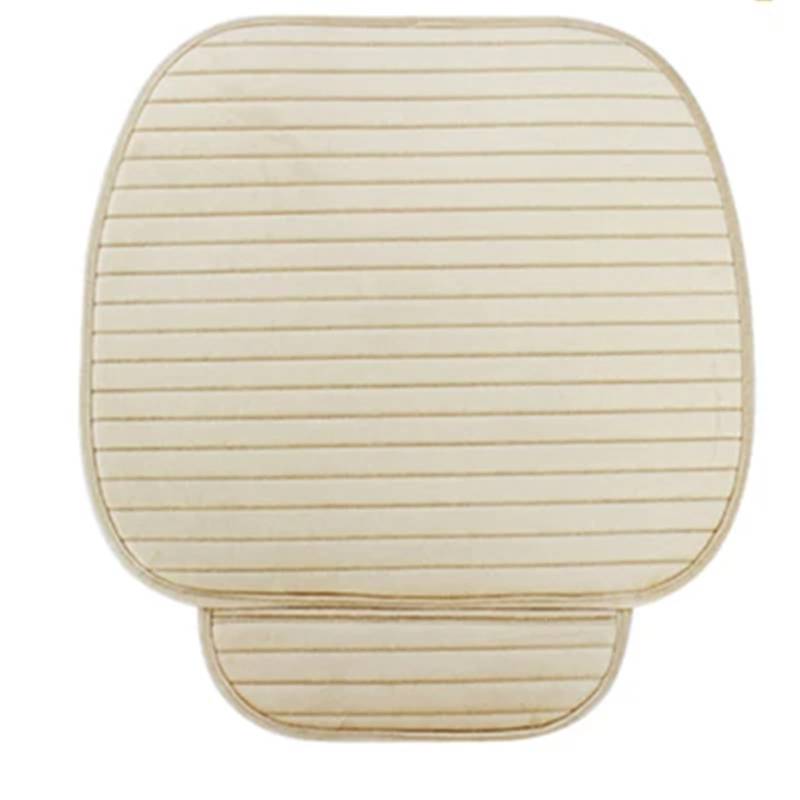 NIONGYN Set Autositzbezüge Autositzbezug Vorne Hinten Kissen Autozubehör Universa Sitzschutz Matte Pad Automobil Innen Autositz Schutzpolster(Beige,Front) von NIONGYN