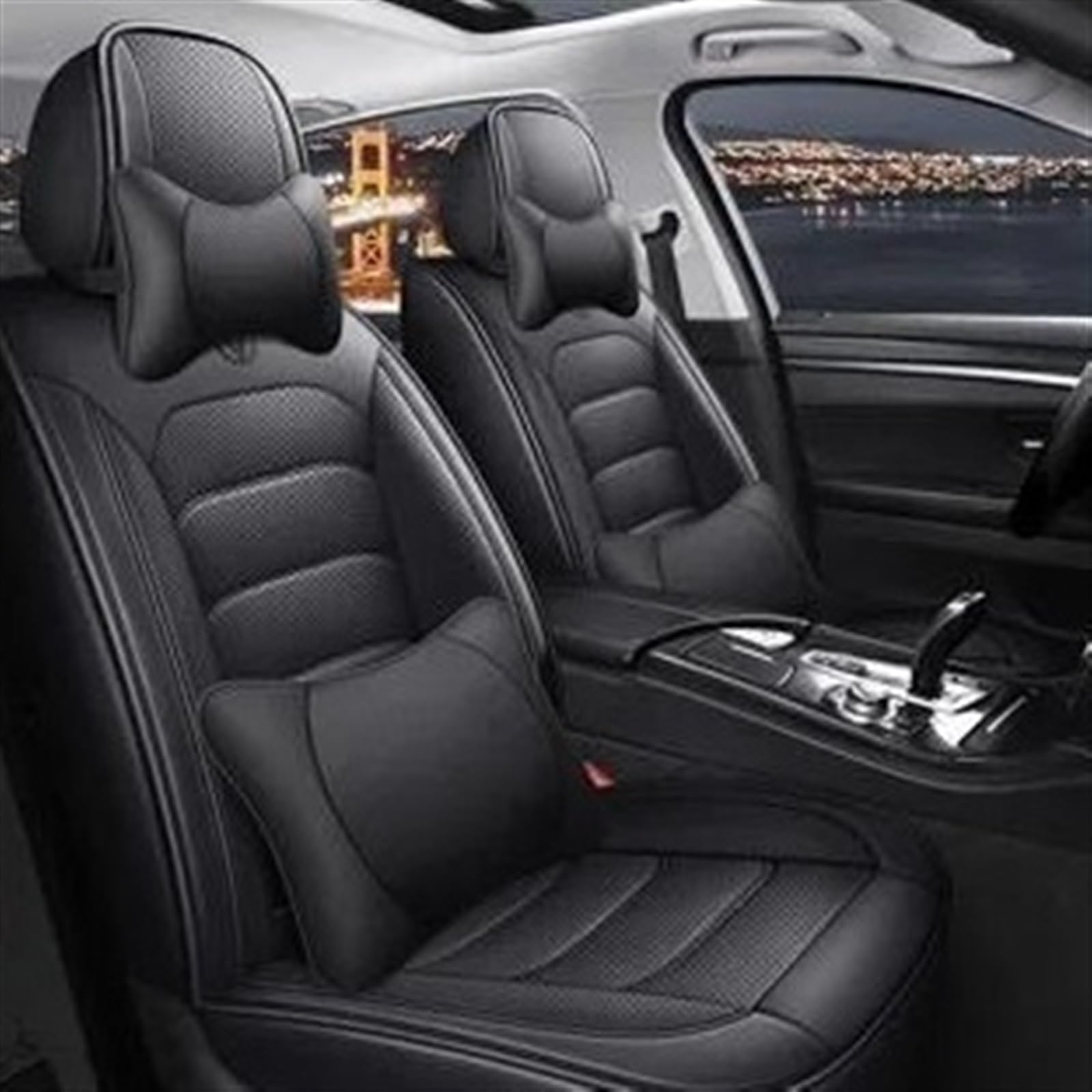 NIONGYN Set Autositzbezüge Kompatibel Mit A6 4F Für A3 Sportback 5 Sitze Komplettset Universal-Autositzbezüge Vorne Und Hinten Geteilte Sitzbankschutzbezüge(5,color1) von NIONGYN