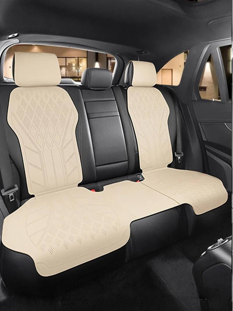 NIONGYN Set Autositzbezüge Kompatibel Mit Benz Universal-Autositzbezug, Ultradünn, Atmungsaktiv, Sitzschutzbezug, Auto-Innenraum-Schutzpolster Für Autositze(Beige,Rear) von NIONGYN