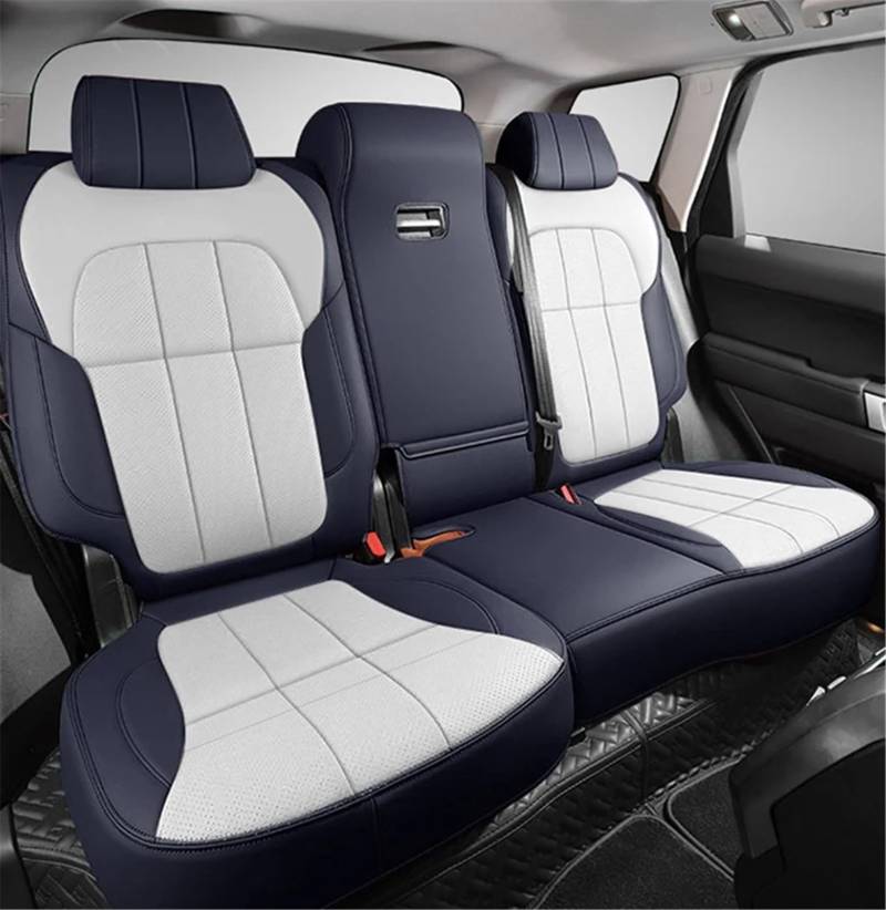 NIONGYN Set Autositzbezüge Kompatibel Mit Mitsubishi Für Outlander 2023 Autositzbezug 360 ° Surround Auto Accesorios Innenschutzpolster Auto Vorder- Und Rücksitzbezug(Blue,Rear) von NIONGYN