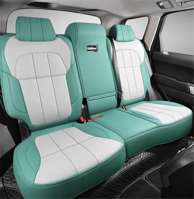 NIONGYN Set Autositzbezüge Kompatibel Mit Mitsubishi Für Outlander 2023 Autositzbezug 360 ° Surround Auto Accesorios Innenschutzpolster Auto Vorder- Und Rücksitzbezug(Green,Rear) von NIONGYN