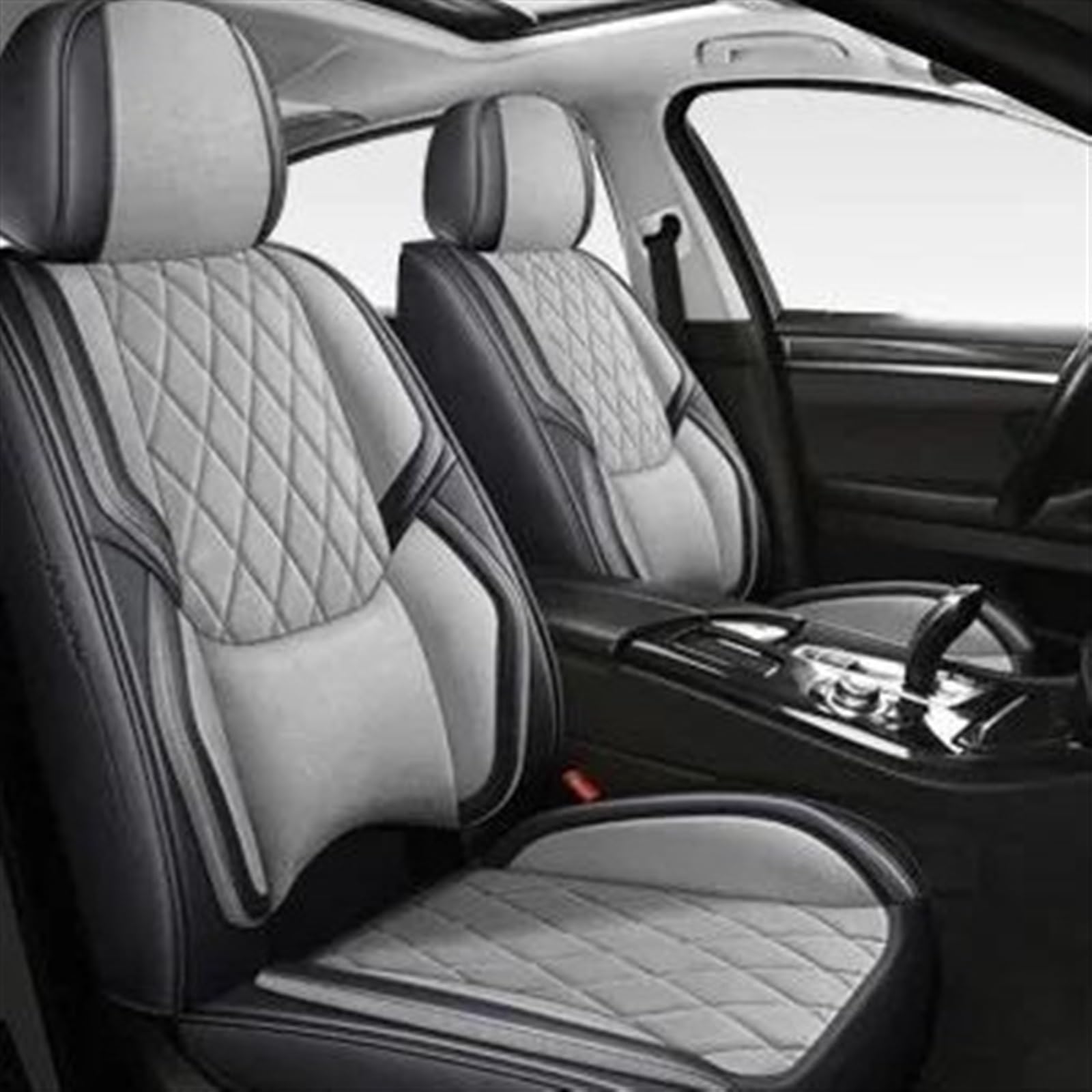 NIONGYN Set Autositzbezüge Kompatibel Mit VW Für Tiguan 2015 2016 2017 2018 2019 2020 2021 2022 2023 5 Sitze Komplettset Autositzbezug Auto-Innenraumbezüge Autositzschutz(4) von NIONGYN