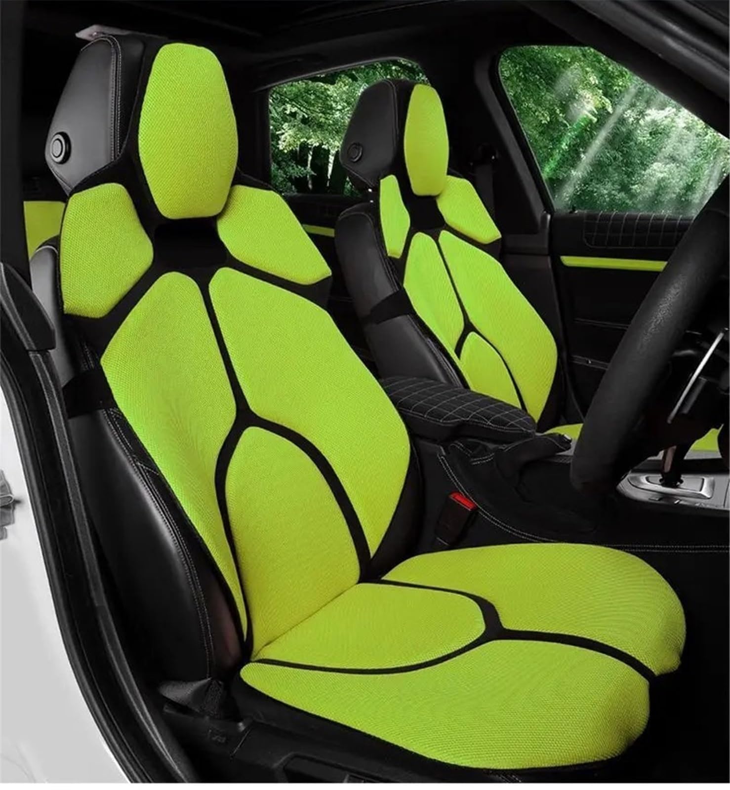 NIONGYN Set Autositzbezüge Universal Atmungsaktive Auto Sitzkissen Stuhl Sitz Pad Fahrzeug Auto Seat Protector Automobil Innen Auto Sitz Schutz Pads(Green) von NIONGYN