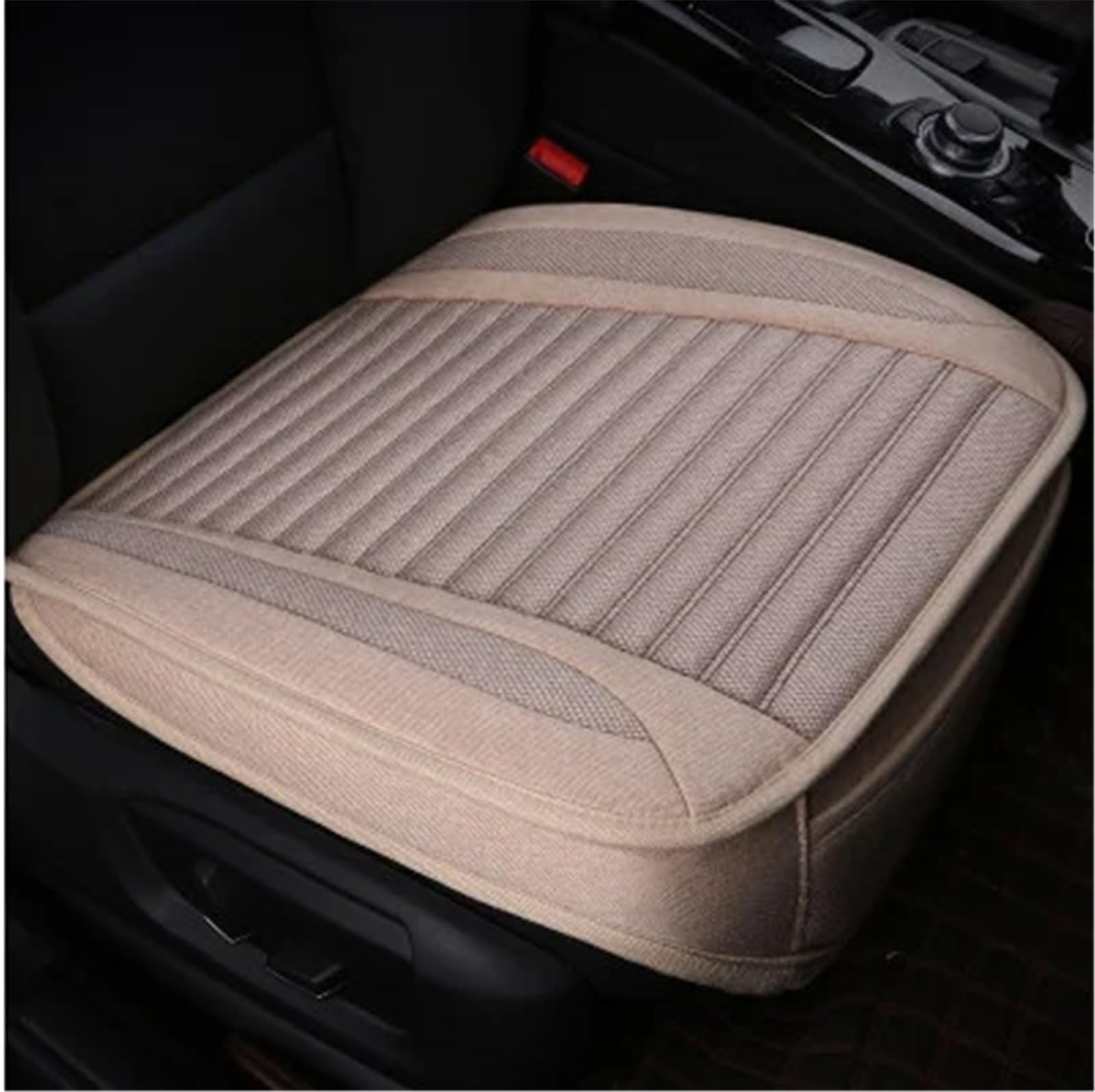 NIONGYN Set Autositzbezüge Universal Auto Sitz Abdeckung Atmungsaktive Sitz Schutz Kissen Vorne Hinten Sitz Matte Dekoration Automobil Innen Auto Sitz Schutz Pads(Beige,Front) von NIONGYN