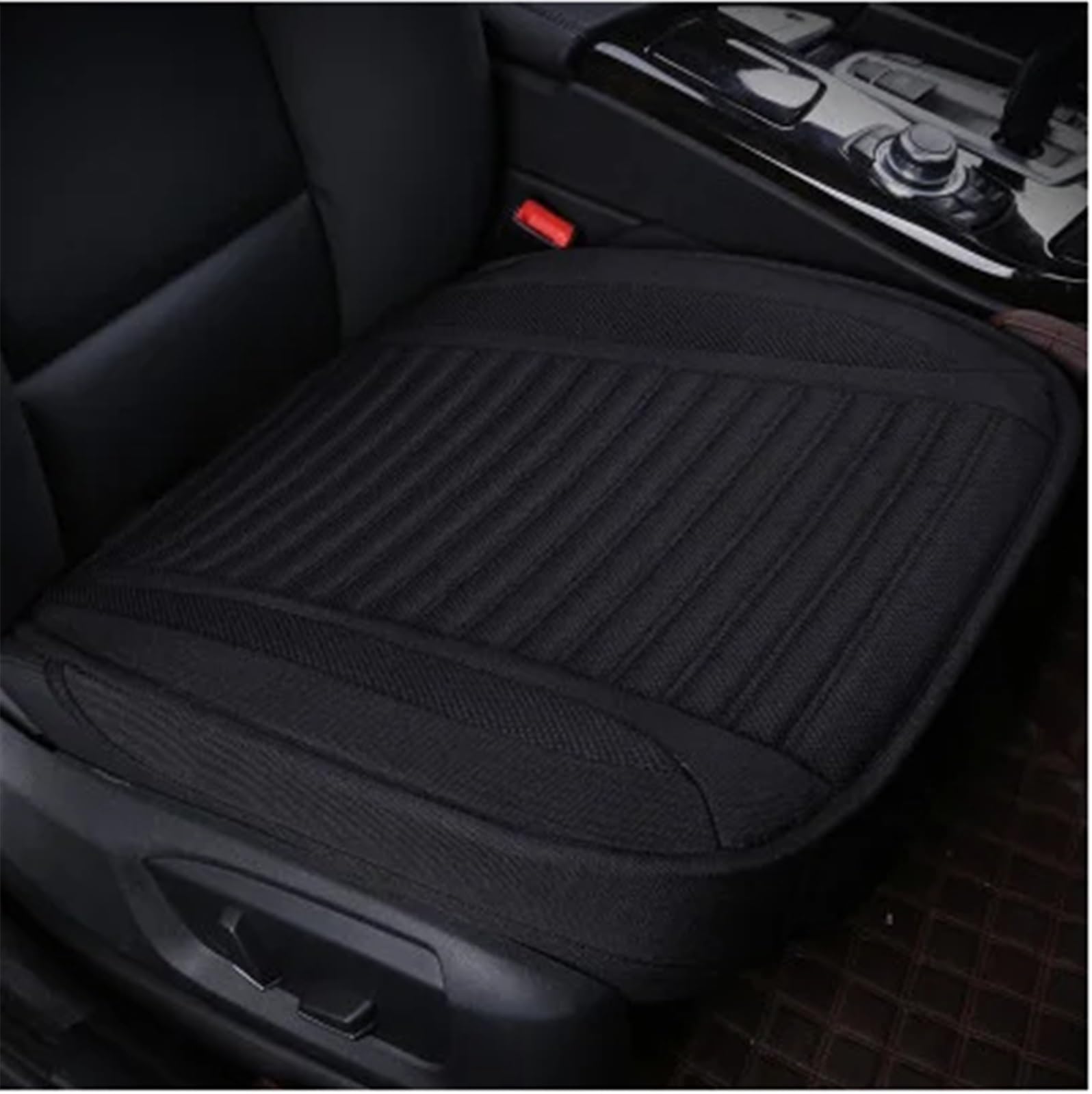 NIONGYN Set Autositzbezüge Universal Auto Sitz Abdeckung Atmungsaktive Sitz Schutz Kissen Vorne Hinten Sitz Matte Dekoration Automobil Innen Auto Sitz Schutz Pads(Black,Front) von NIONGYN