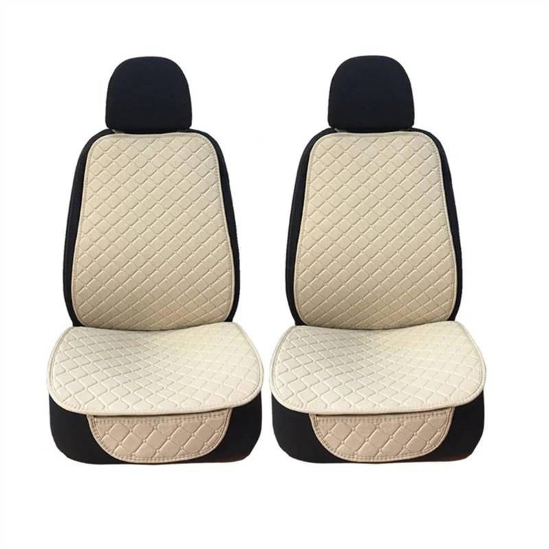 NIONGYN Set Autositzbezüge Universal Auto Sitz Abdeckung Schutz Vorne Hinten Zurück Kissen Schützen Pad Matte Rückenlehne Für Auto Innen Auto Sitzbezüge Schutz Auto Zubehör(Beige,2pc Front) von NIONGYN