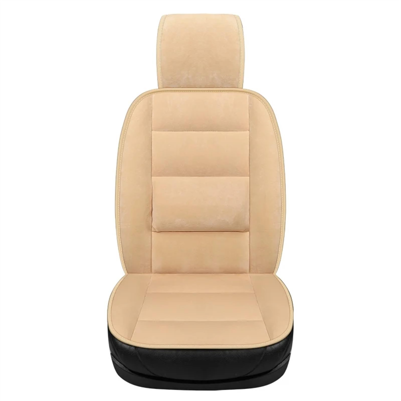 NIONGYN Set Autositzbezüge Universal Auto Sitz Sitzkissen Abdeckung Komfortable Warme Automobil Innen Auto Sitz Schutz Pads Universal Auto Matte(Beige,Front) von NIONGYN