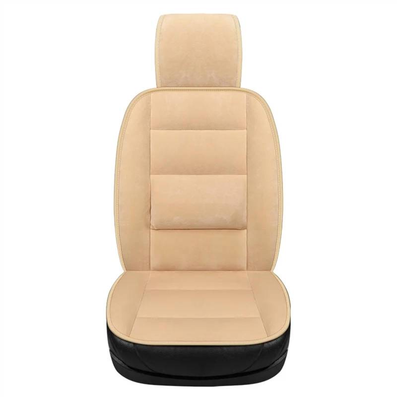 NIONGYN Set Autositzbezüge Universal Auto Sitz Sitzkissen Abdeckung Komfortable Warme Automobil Innen Auto Sitz Schutz Pads Universal Auto Matte(Beige,Front) von NIONGYN