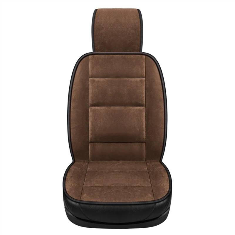 NIONGYN Set Autositzbezüge Universal Auto Sitz Sitzkissen Abdeckung Komfortable Warme Automobil Innen Auto Sitz Schutz Pads Universal Auto Matte(Brown,Front) von NIONGYN