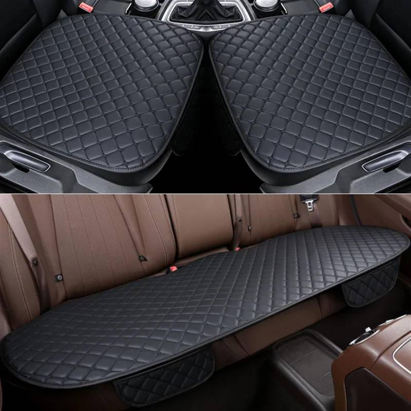 NIONGYN Set Autositzbezüge Universal Auto Sitzbezüge Auto Für Seat Protector Vier Jahreszeiten Auto Sitzkissen Stuhl Teppich Pad Auto Zubehör Auto Kissen(Black,Full Set) von NIONGYN