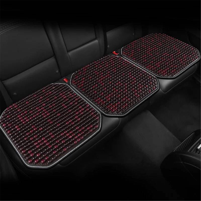 NIONGYN Set Autositzbezüge Universal Auto Sitzbezug Auto Sitzkissen Atmungsaktive Sitz Matte Automobil Innen Auto Sitz Schutz Pads Auto Kissen Schutz Matte(Red,Rear) von NIONGYN