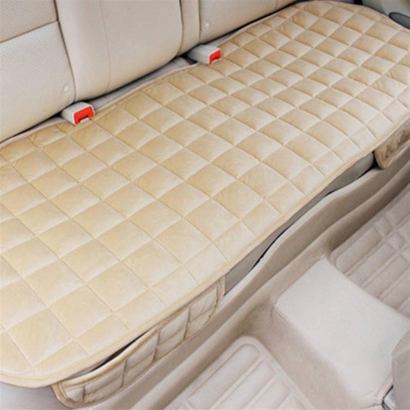 NIONGYN Set Autositzbezüge Universal Auto Sitzbezug Vorne RearWarm Auto Rücksitz Schutz Matte Innen Sitzen Pad Für LKW SUV Van Auto Sitzkissen Auto Zubehör(Beige,1pc Rear) von NIONGYN