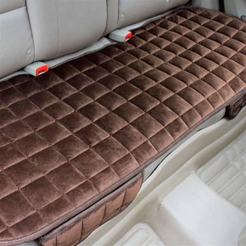 NIONGYN Set Autositzbezüge Universal Auto Sitzbezug Vorne RearWarm Auto Rücksitz Schutz Matte Innen Sitzen Pad Für LKW SUV Van Auto Sitzkissen Auto Zubehör(Brown,1pc Rear) von NIONGYN