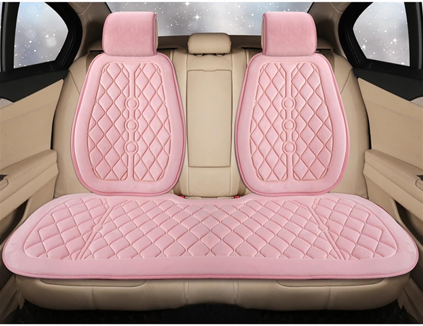 NIONGYN Set Autositzbezüge Universal Auto Sitzkissen Auto Vorne/hinten Sitz Abdeckung Automobil Innen Auto Sitz Schutz Pads Automobil Innen(Pink,D) von NIONGYN