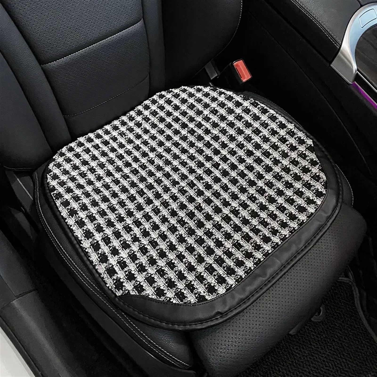 NIONGYN Set Autositzbezüge Universal Auto Sitzkissen Pad Atmungsaktive Auto Sitz Abdeckung Dekoration Vier Saison Innen Zubehör Auto Vorne/hinten Sitz Abdeckung(Black,1pc Front seat pad) von NIONGYN