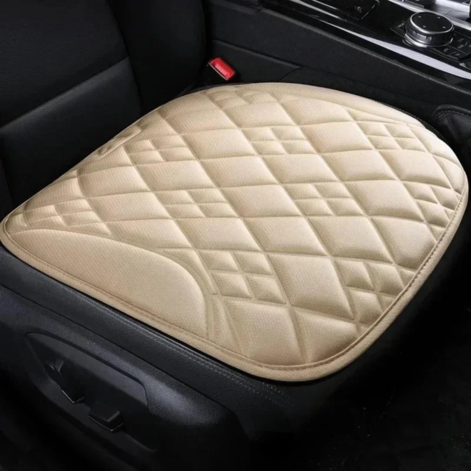 NIONGYN Set Autositzbezüge Universal Auto Vordersitzbezug Autositzkissen Pad Matte Für Die Meisten Fahrzeuge Autositzschutz Autoinnenraum Autositzschutzpolster(Beige) von NIONGYN