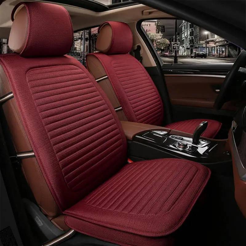 NIONGYN Set Autositzbezüge Universelles All-Inclusive-Autokissen The Four Seasons Mit Komfort Und Atmungsaktivität Rund Um Den Seat C. Auto-Komplettset Mit Sitzschutzkissen(Red) von NIONGYN