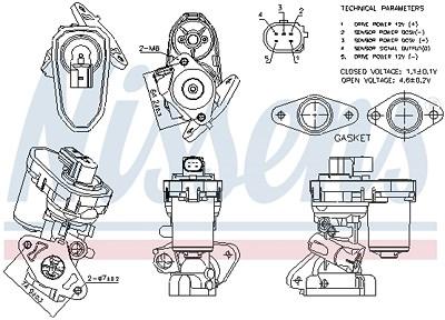 Nissens AGR-Ventil [Hersteller-Nr. 98151] für Citroën, Fiat, Ford, Land Rover, Peugeot von NISSENS