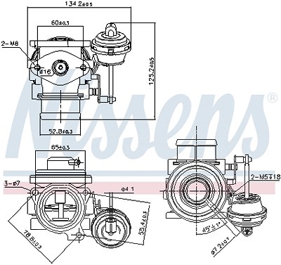 Nissens AGR-Ventil [Hersteller-Nr. 98182] für Audi, Seat, Skoda, VW von NISSENS