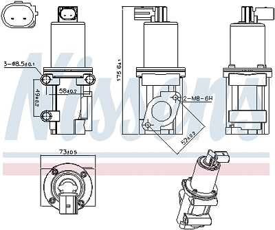 Nissens AGR-Ventil [Hersteller-Nr. 98306] für Alfa Romeo, Fiat, Lancia von NISSENS