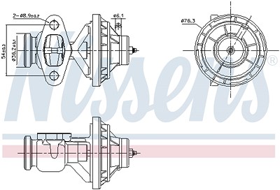 Nissens AGR-Ventil [Hersteller-Nr. 98342] für Seat, Skoda, VW von NISSENS