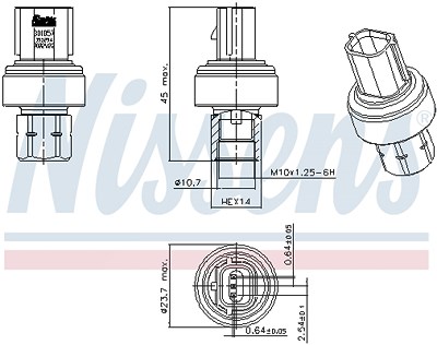 Nissens Druckschalter, Klimaanlage [Hersteller-Nr. 301057] für Ford, Ford Usa von NISSENS