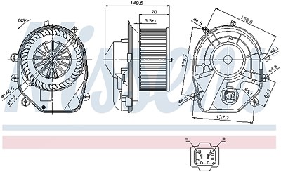 Nissens Innenraumgebläse [Hersteller-Nr. 87030] für Audi, Skoda, VW von NISSENS