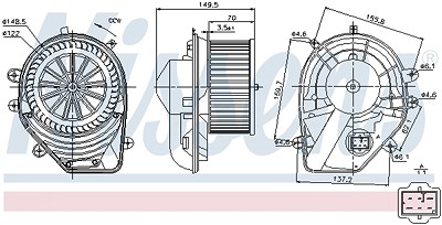 Nissens Innenraumgebläse [Hersteller-Nr. 87060] für Audi, Skoda, VW von NISSENS