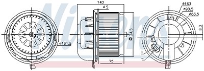 Nissens Innenraumgebläse [Hersteller-Nr. 87077] für Audi, Porsche, Seat, VW von NISSENS