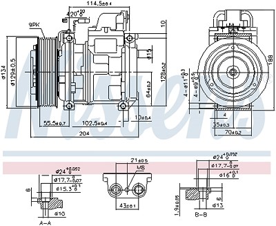 Nissens Kompressor, Klimaanlage [Hersteller-Nr. 890023] für Mercedes-Benz von NISSENS