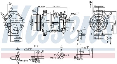 Nissens Kompressor, Klimaanlage [Hersteller-Nr. 890030] für Dodge, Jeep von NISSENS