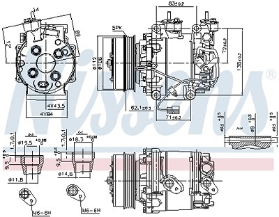 Nissens Kompressor, Klimaanlage [Hersteller-Nr. 890035] für Honda von NISSENS