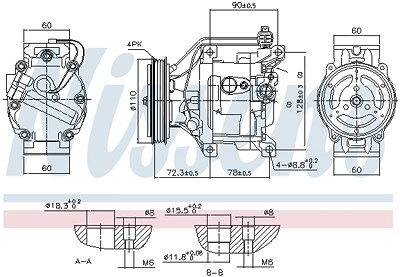 Nissens Kompressor, Klimaanlage [Hersteller-Nr. 890047] für Toyota von NISSENS