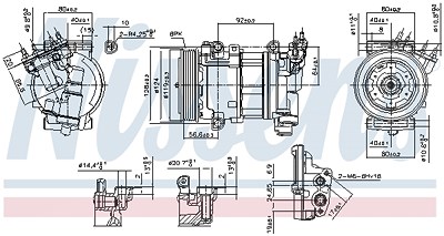 Nissens Kompressor, Klimaanlage [Hersteller-Nr. 890051] für Citroën, Peugeot, Ds von NISSENS